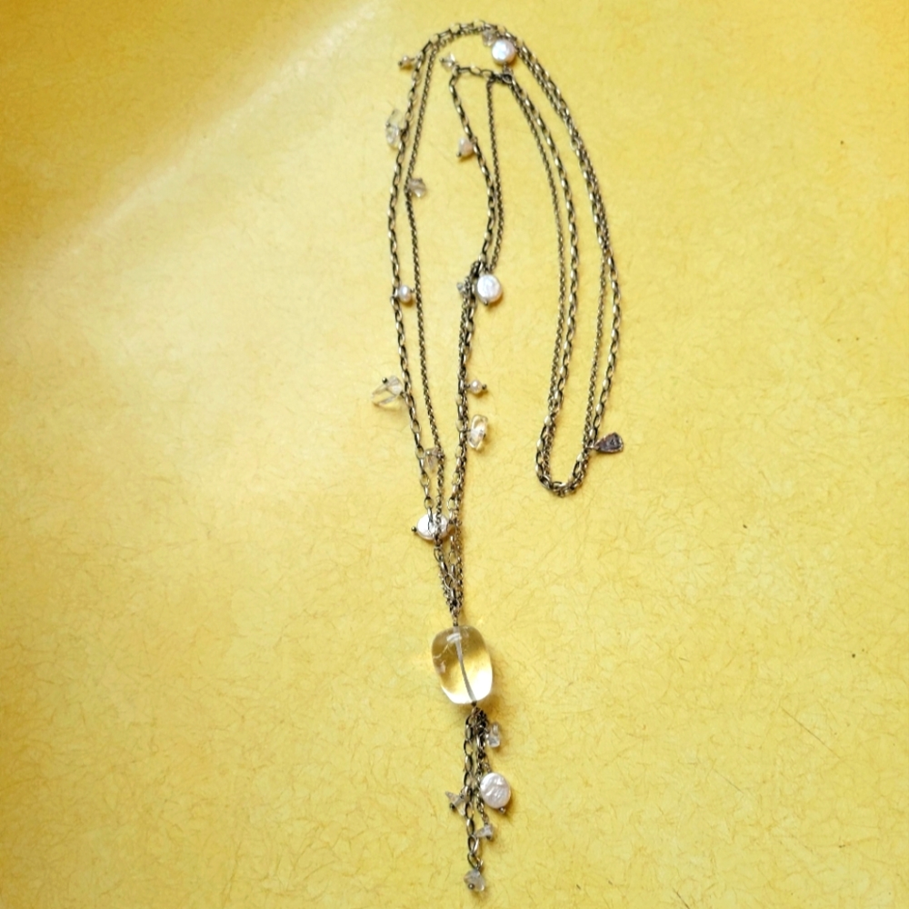 Silpada Designs crystal and pearl sterling silver necklace, N1492